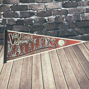 Vintage Wisconsin Timber Rattlers Minor League Baseball MLB Pennant Flag 30"